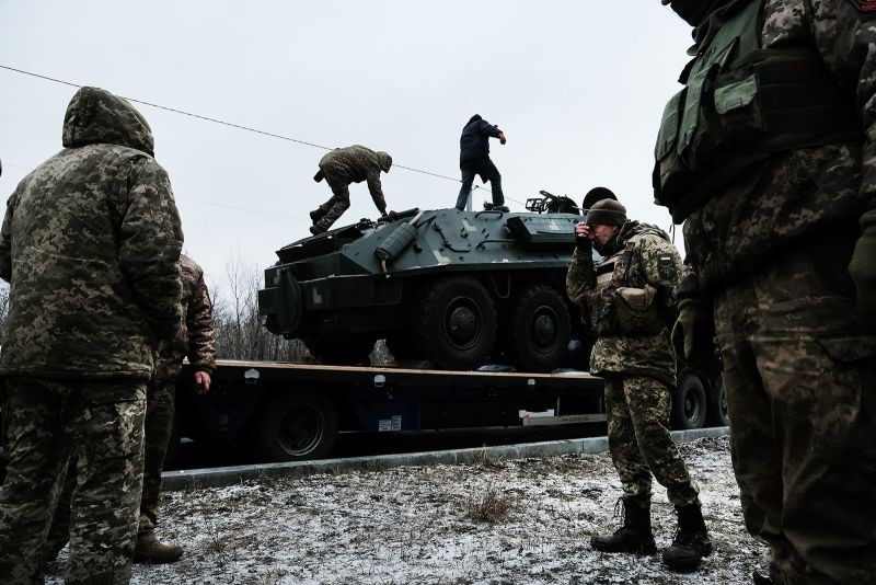 Lực lượng vũ trang Ukraine ở Druzhkivka ngày 13/ 1. (Nguồn: Getty Images)