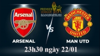 Link xem trực tiếp Arsenal vs MU (23h30 ngày 22/1) vòng 21 Ngoại hạng Anh 2022-2023