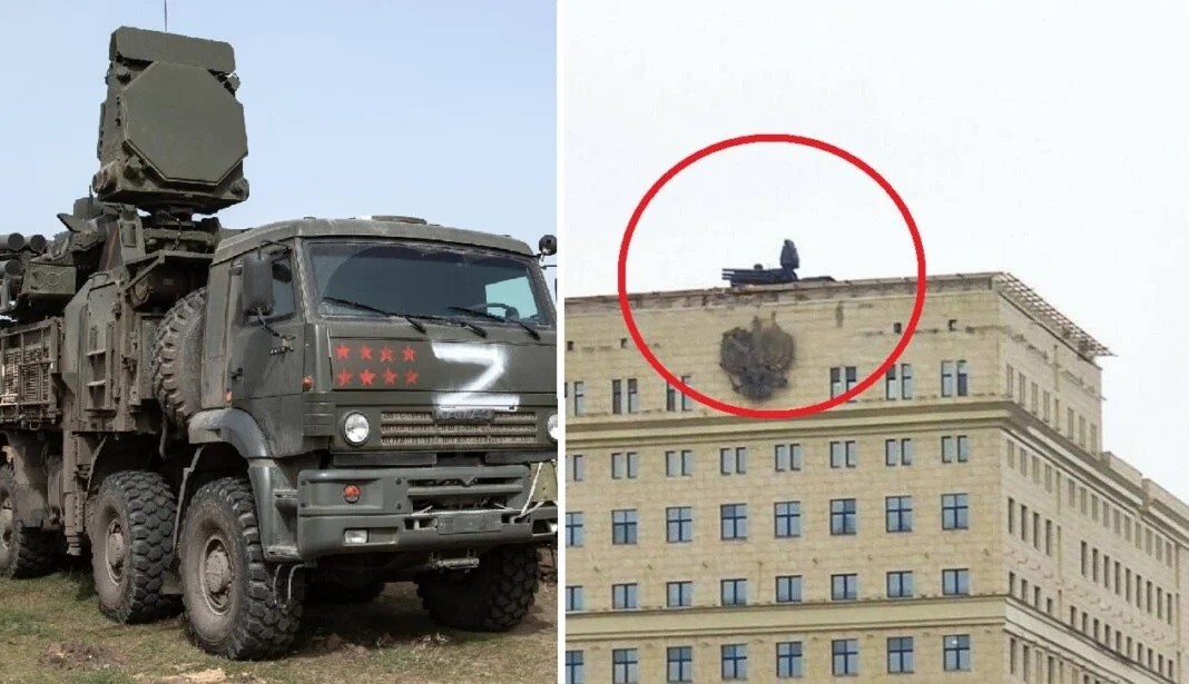 Hệ thống phòng không Pantsir-S1 của Nga được phát hiện trên đỉnh các tòa nhà ở Moscow, cách điện Kremlin vài km. (Nguồn: defence-blog.com)