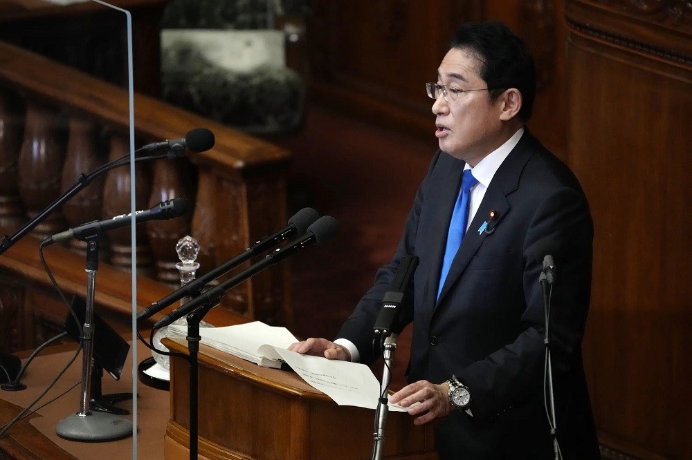 (01.23) Thủ tướng Nhật Bản Kishida Fumio phát biểu trước Hạ viện Nhật Bản ngày 23/1. (Nguồn: AP)