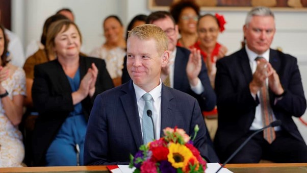 Ông Chris Hipkins tuyên thệ nhậm chức Thủ tướng New Zealand, ngày 25/1. (Nguồn: Getty Image)