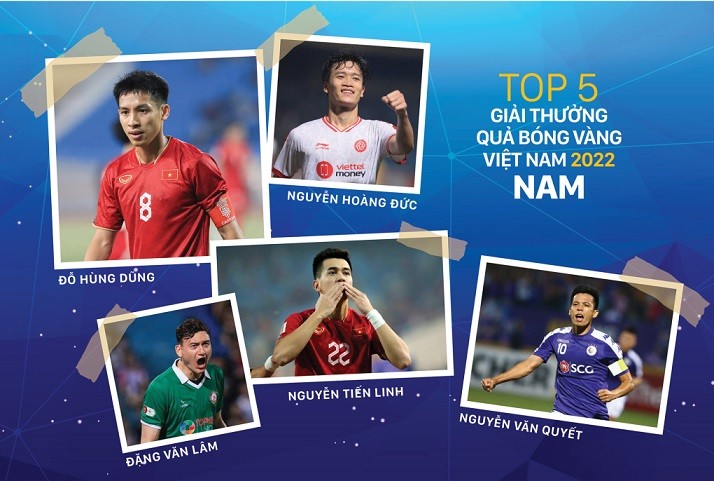 Quang Hải, Văn Hậu không có tên trong danh sách top 5 Quả bóng vàng Việt Nam 2022