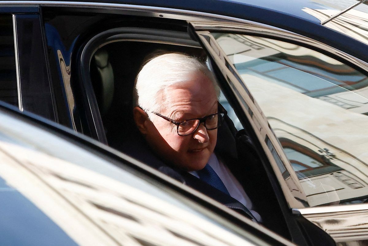 Russia's Deputy Foreign Minister Sergei Ryabkov sits in a car after talks with U.S. Under Secretary of State Victoria Nuland in Moscow, Russia October 12, 2021. REUTERS/Maxim Shemetov/File Photo