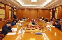 Tổng Bí thư Nguyễn Phú Trọng chủ trì cuộc họp của Ban Bí thư đánh giá công tác tổ chức Tết Quý Mão