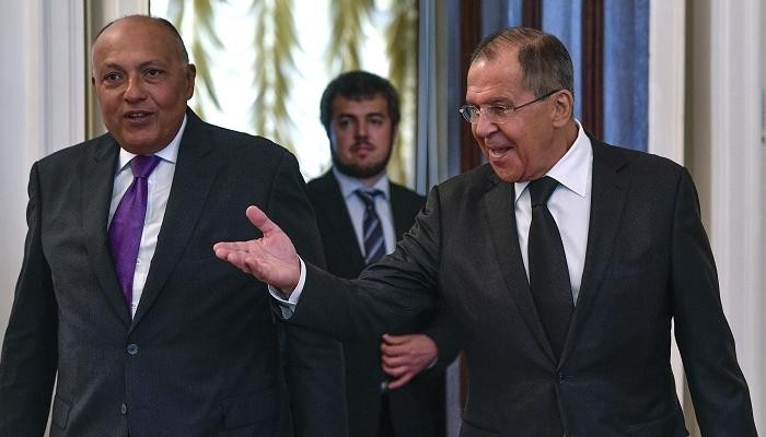 Ngoại trưởng Nga Sergei Lavrov và người đồng cấp Ai Cập Sameh Shoukry tại thủ đô Moscow ngày 31/1/2023. (Nguồn: Egypt Independent)