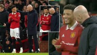 Man Utd vào chung kết Cup Liên đoàn Anh, khoảnh khắc đẹp giữa HLV Erik ten Hag và Jadon Sancho