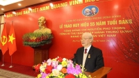 Phát biểu của Tổng Bí thư Nguyễn Phú Trọng tại Lễ nhận Huy hiệu 55 năm tuổi Đảng