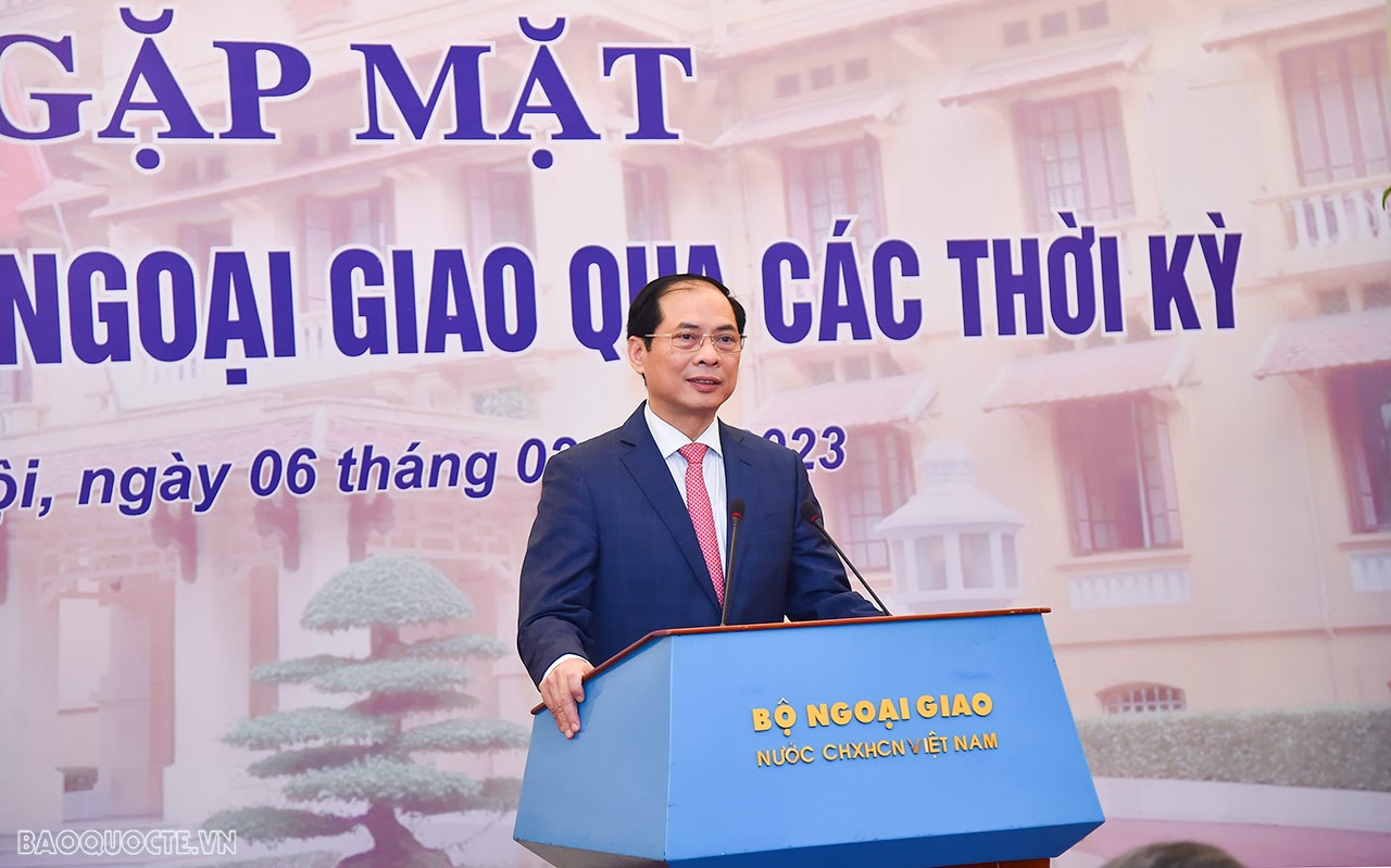 Bộ trưởng Ngoại giao Bùi Thanh Sơn gặp mặt các vị nguyên Lãnh đạo Bộ Ngoại giao dịp Xuân Quý Mão 2023