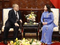 Quyền Chủ tịch nước Võ Thị Ánh Xuân tiếp Đại sứ Brazil chào từ biệt kết thúc nhiệm kỳ