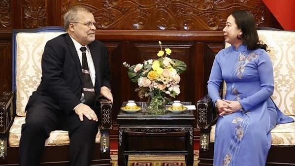 Acting President Vo Thi Anh Xuan receives outgoing Brazilian Ambassador