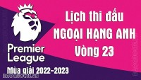 Lịch thi đấu Ngoại hạng Anh mùa giải 2022-2023: Lịch thi đấu Ngoại hạng Anh vòng 23 - Man City vs Aston Villa