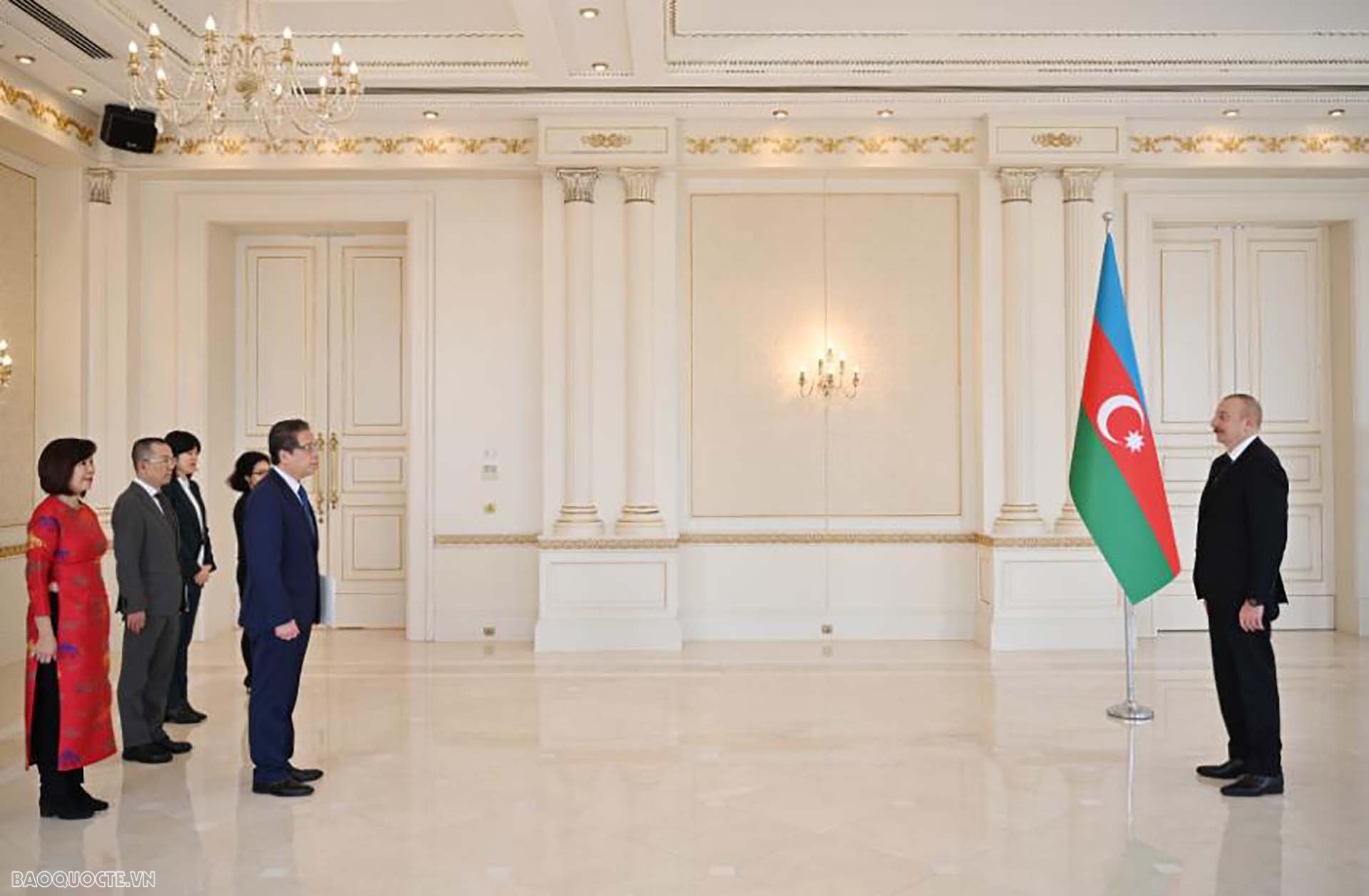 Đại sứ Đặng Minh Khôi trình Thư ủy nhiệm lên Tổng thống Cộng hòa Azerbaijan Ilham Aliyev.