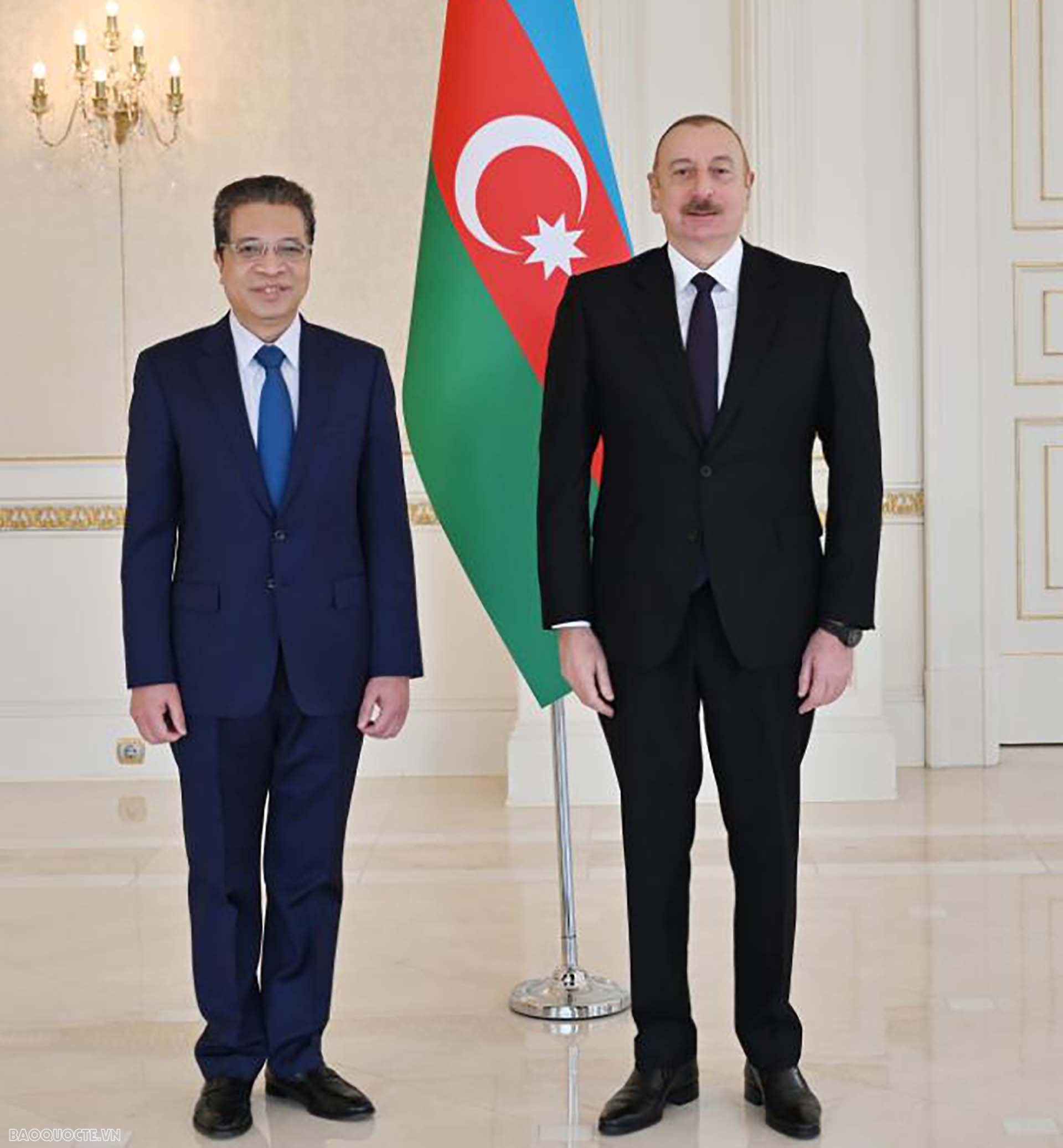 Tổng thống Azerbaijan Ilham Aliyev và Đại sứ Đặng Minh Khôi.