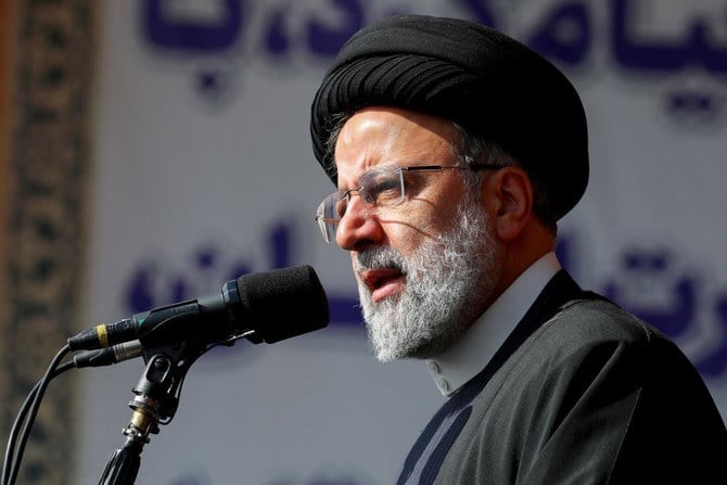 Tổng thống Iran Ebrahim Raisi phát biểu trong lễ kỷ niệm 44 năm Cách mạng Hồi giáo ở Tehran, Iran, ngày 11/2/2023. (Nguồn: Reuters)