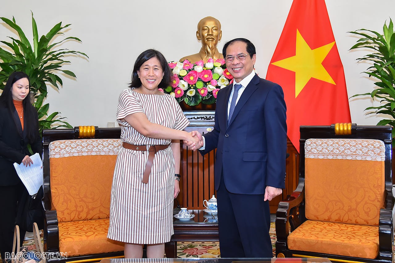 Bộ trưởng Ngoại giao Bùi Thanh Sơn tiếp Đại diện Thương mại Hoa Kỳ Katherine Tai