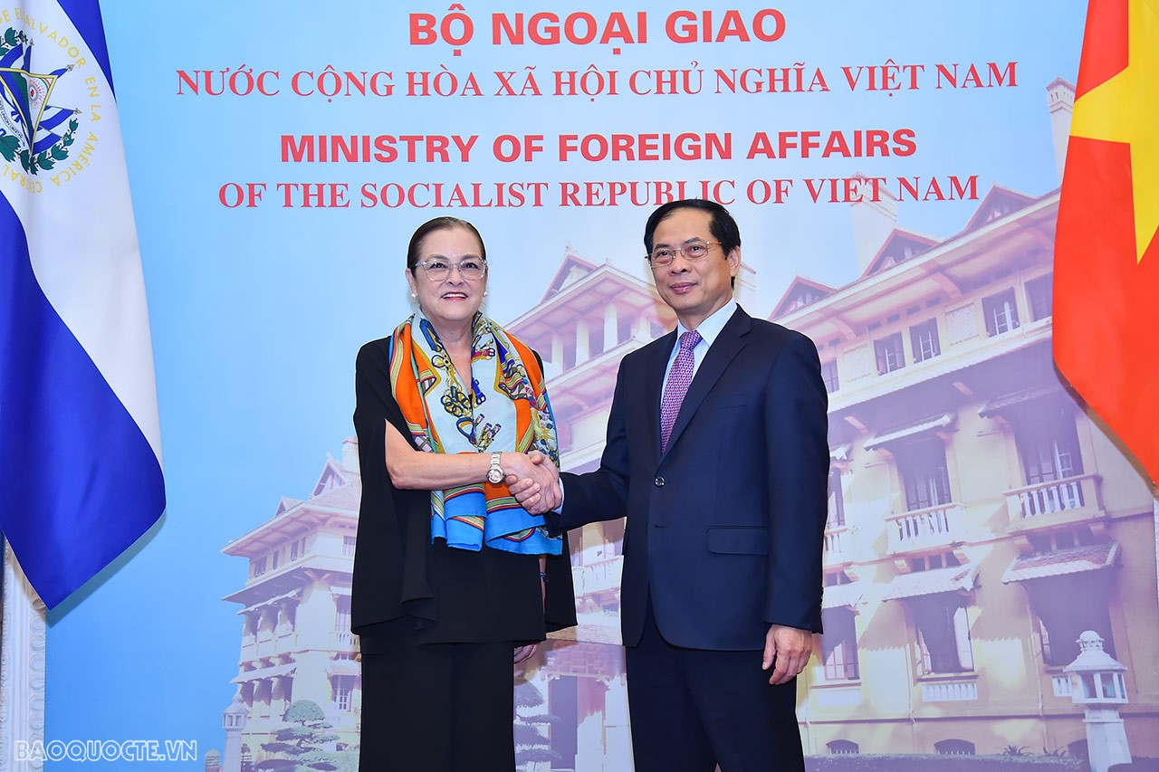 Sáng ngày 14/2, tại Hà Nội, Bộ trưởng Ngoại giao Bùi Thanh Sơn đã đón và tiến hành hội đàm với Bộ trưởng Ngoại giao Cộng hoà El Salvador Alexandra Hill Tonoco.