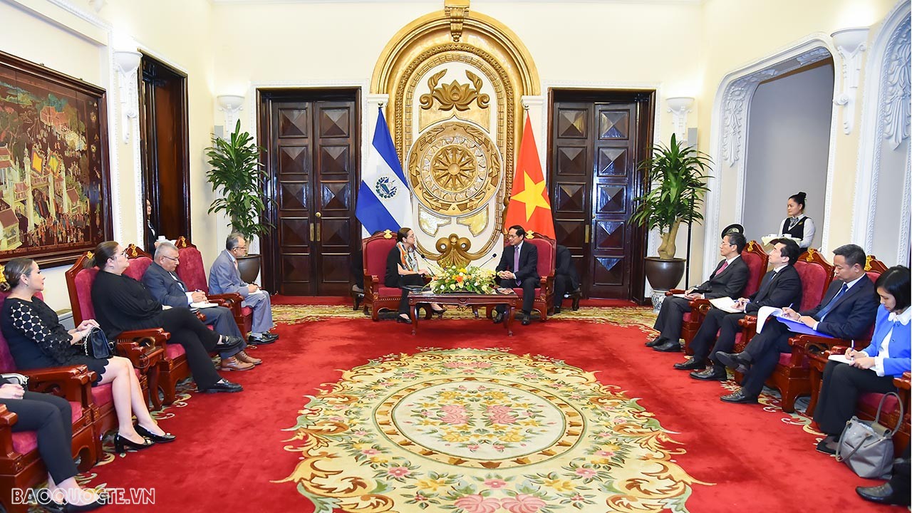 Sáng ngày 14/2, tại Hà Nội, Bộ trưởng Ngoại giao Bùi Thanh Sơn đã đón và tiến hành hội đàm với Bộ trưởng Ngoại giao Cộng hoà El Salvador Alexandra Hill Tonoco.