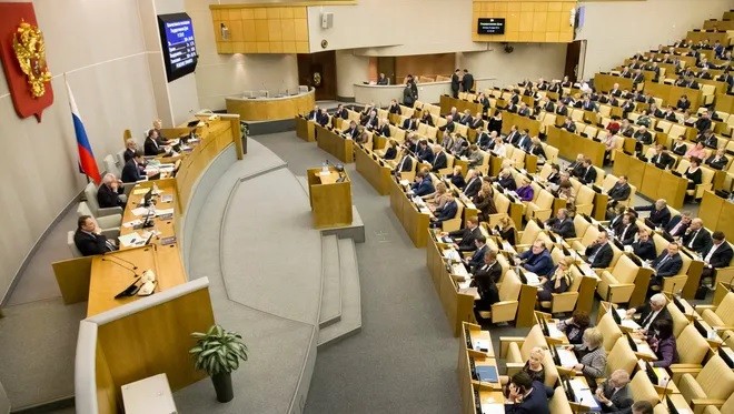 Hai ngày trước khi tròn một năm xung đột Ukraine, Quốc hội Nga họp bất thường. (Nguồn: AP)