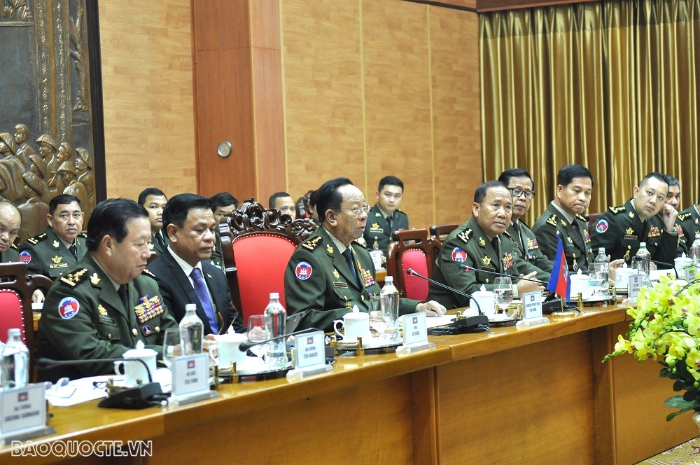 (02.19) Đại tướng Tea Banh đánh giá cao thành tựu Đảng, Nhà nước và nhân dân Việt Nam đã đạt được trong thời gian qua. (Ảnh: Minh Quân)