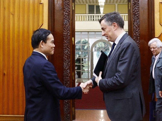 Deputy Prime Minister Tran Luu Quang at a reception in Hanoi on February 23 for Chair of the European Parliament’s Committee on Foreign Affairs and member of the European People’s Party David McAllister. (Photo: VGP)