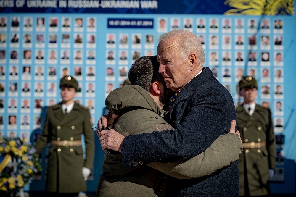 Tổng thống Mỹ Joe Biden thăm Ukraine ngày 20/2/2023. (Nguồn: AP)