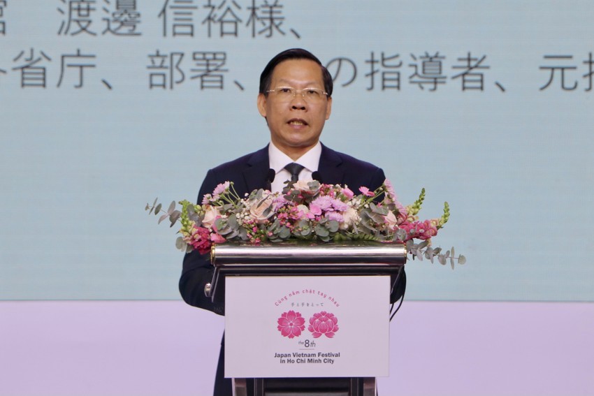 Ông Phan Văn Mãi phát biểu tại lễ khai mạc Lễ hội Việt-Nhật lần thứ 8, ngày 25/2. (Nguồn: PLO)