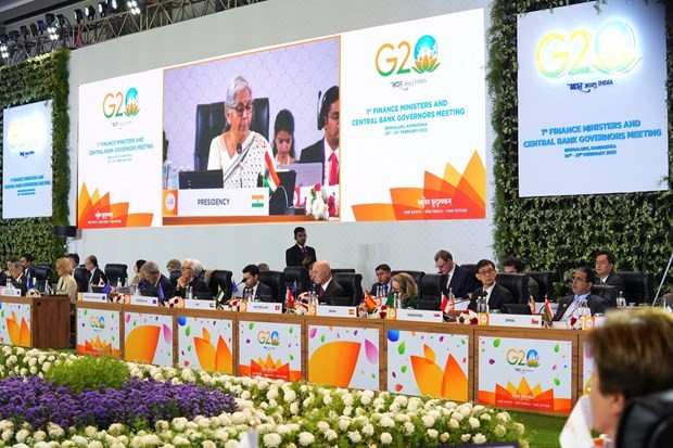 Các Bộ trưởng Tài chính và Thống đốc Ngân hàng Trung ương G20 nhóm họp tại  Bengaluru, Ấn Độ. (Nguồn: Reuters)