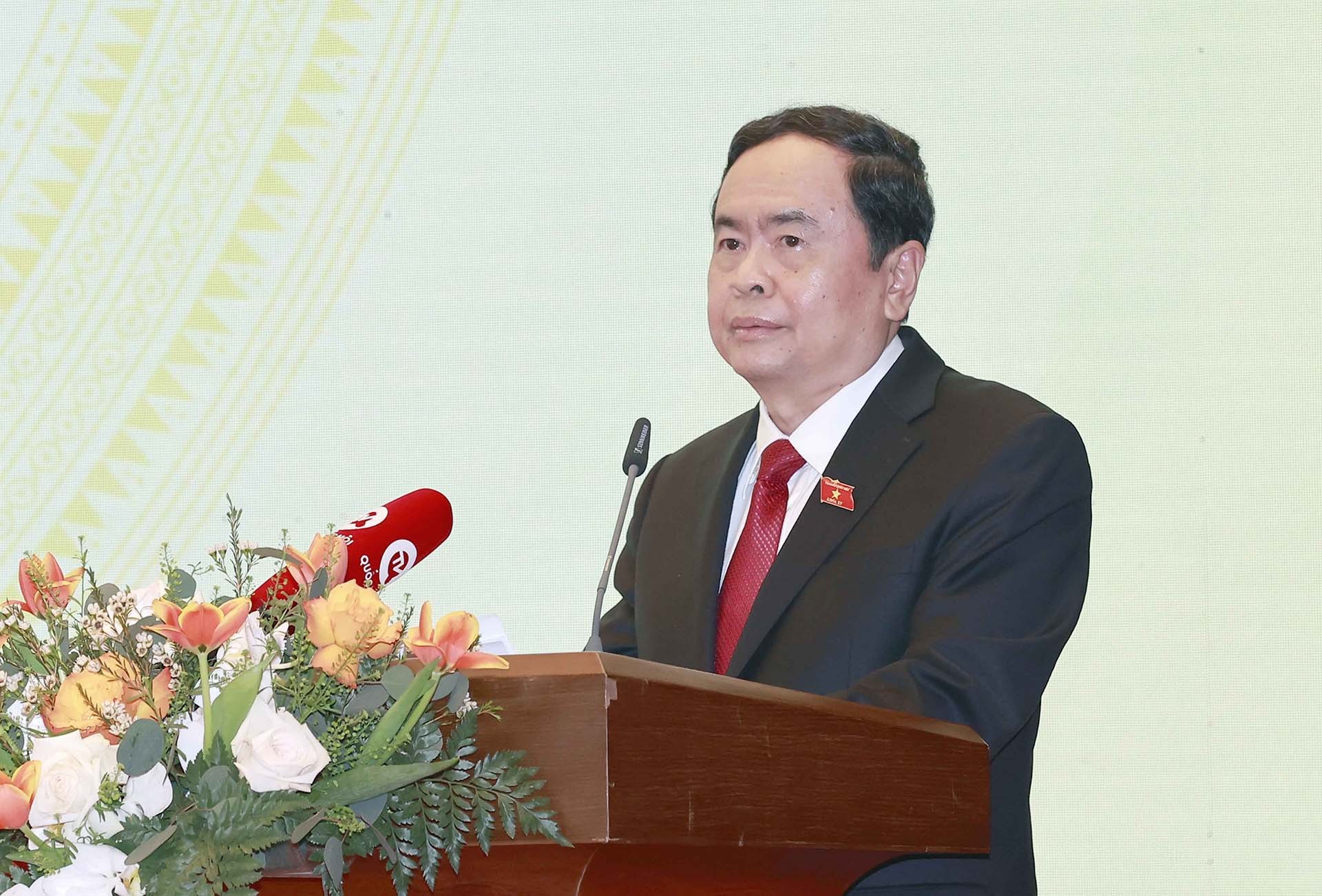 Phó Chủ tịch Thường trực Quốc hội Trần Thanh Mẫn phát biểu chỉ đạo hội nghị. (Nguồn: TTXVN)