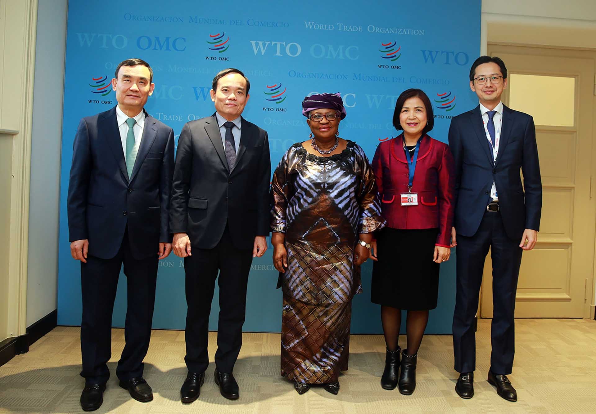 Phó Thủ tướng Trần Lưu Quang làm việc với Tổng giám đốc WTO. (Nguồn: VGP)