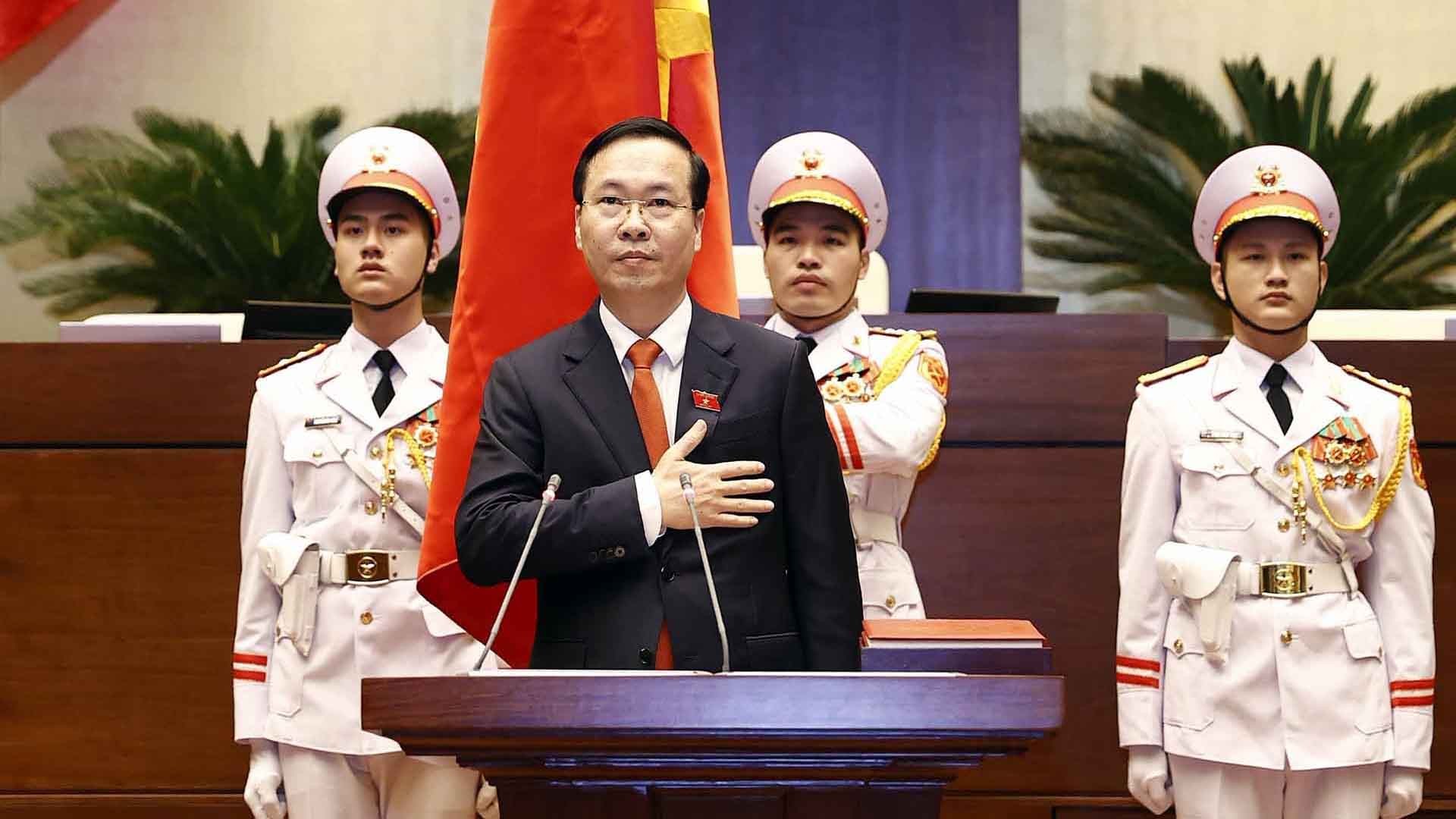 Chủ tịch nước Võ Văn Văn Thưởng tuyên thệ nhậm chức. (Nguồn: TTXVN)
