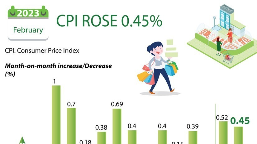 Petrol, housing prices push CPI up 0.45% in February