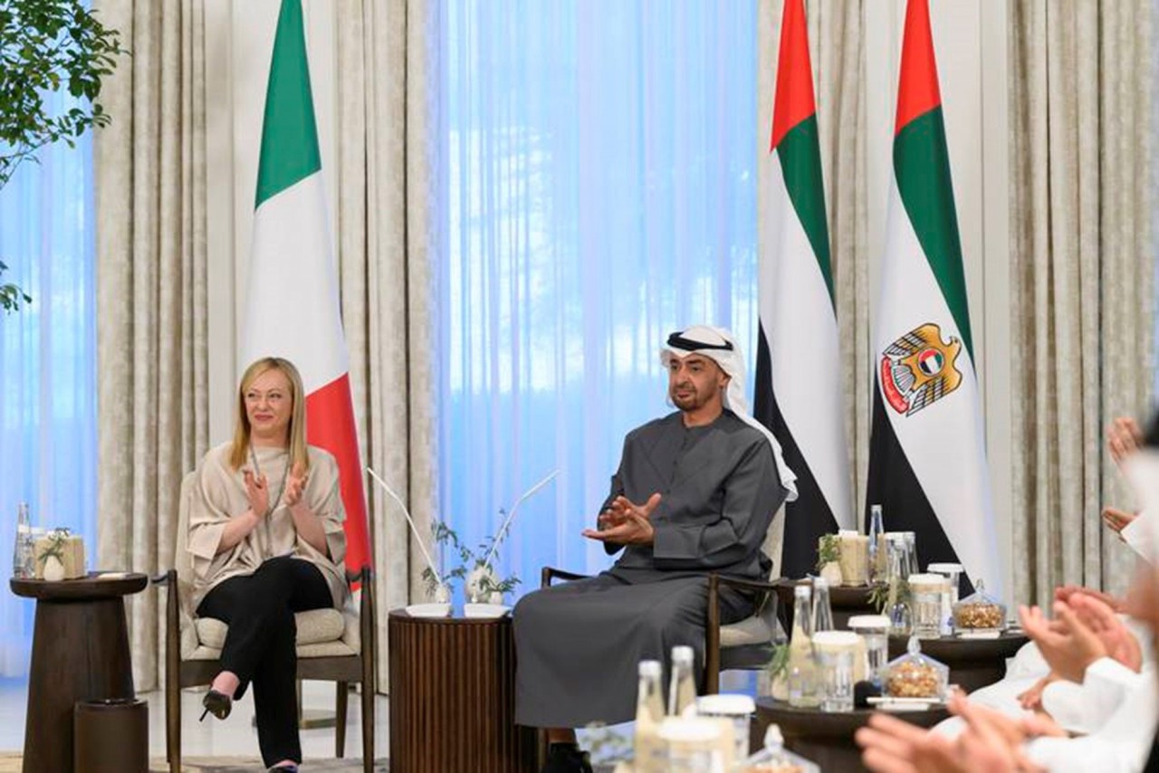 Tổng thống Các tiểu vương quốc Arab thống nhất (UAE) Sheikh Mohamed đã gặp Thủ tướng Italy Giorgia Meloni tại Abu Dhabi ngày 4/3.
