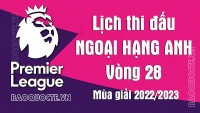 Lịch thi đấu Ngoại hạng Anh mùa giải 2022/23: Lịch thi đấu Ngoại hạng Anh vòng 28