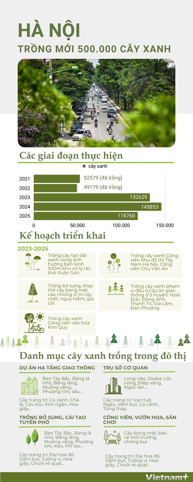 Hà Nội lên kế hoạch trồng mới nửa triệu cây xanh giai đoạn năm 2021-2025