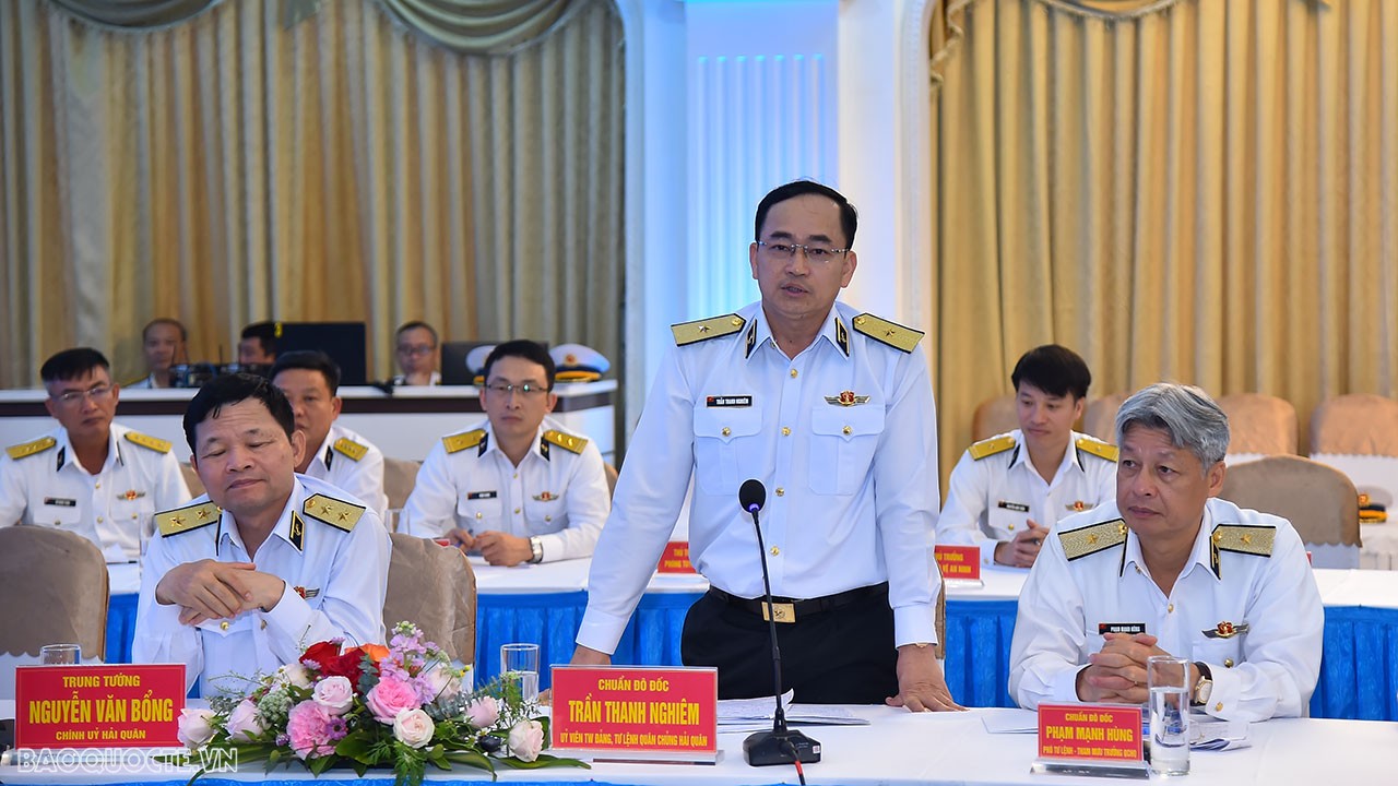 Thay mặt Bộ Tư lệnh Hải quân, Chuẩn Đô đốc Trần Thanh Nghiêm cám ơn những tình cảm và sự ủng hộ, giúp đỡ hết sức chân thành, trách nhiệm quý của Lãnh đạo Bộ Ngoại giao và Ủy ban Biên giới quốc gia đối với Quân chủng Hải quân