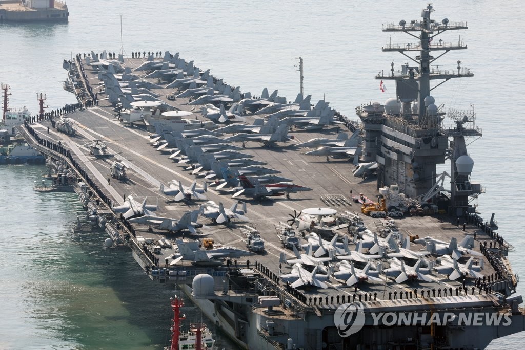 Tàu sân bay hạt nhân Mỹ cập cảng Hàn Quốc mặc căng thẳng gia tăng trên Bán đảo Triều Tiên