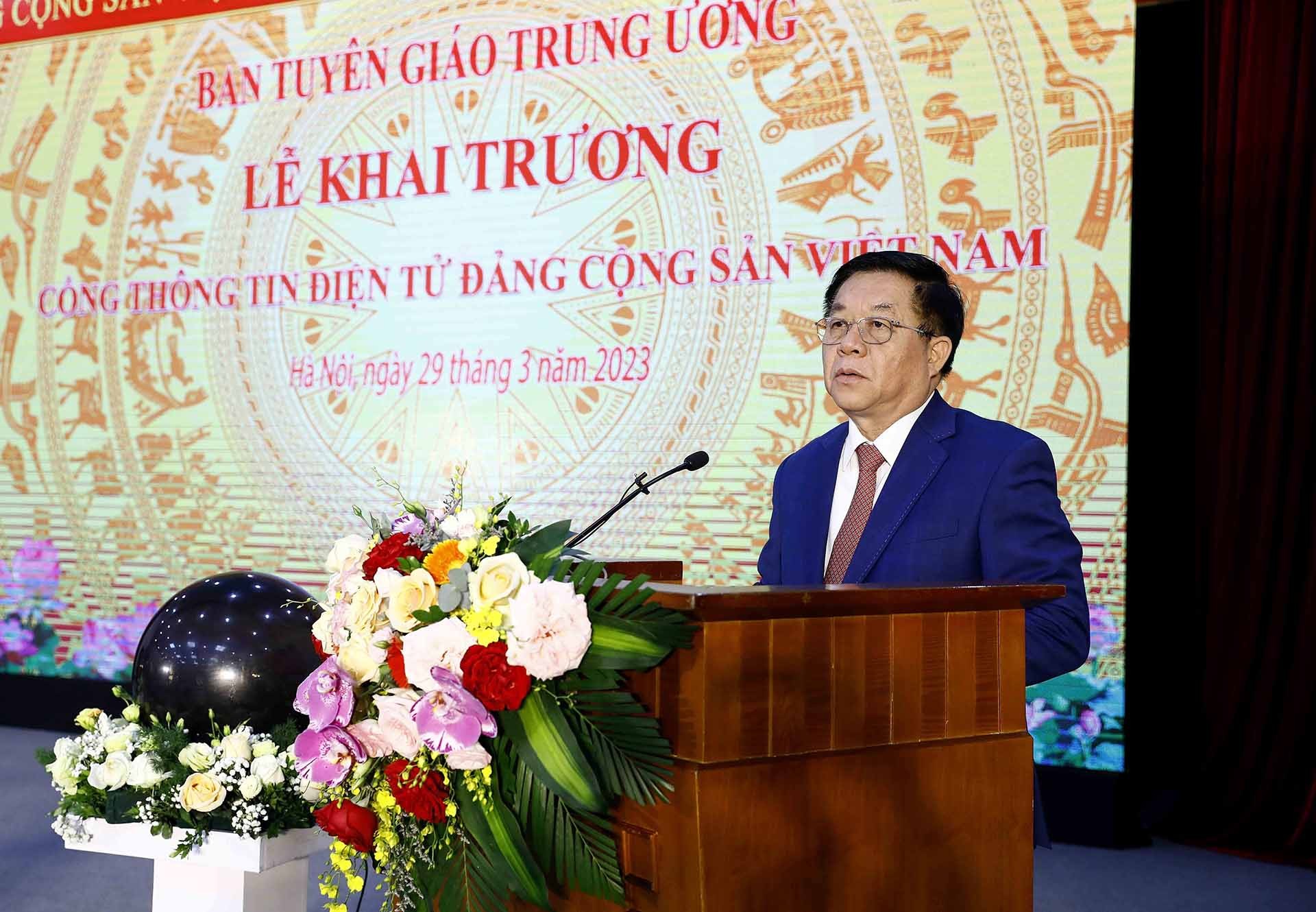 Đồng chí Nguyễn Trọng Nghĩa, Bí thư Trung ương Đảng, Trưởng ban Tuyên giáo Trung ương phát biểu chỉ đạo. (Nguồn: TTXVN)
