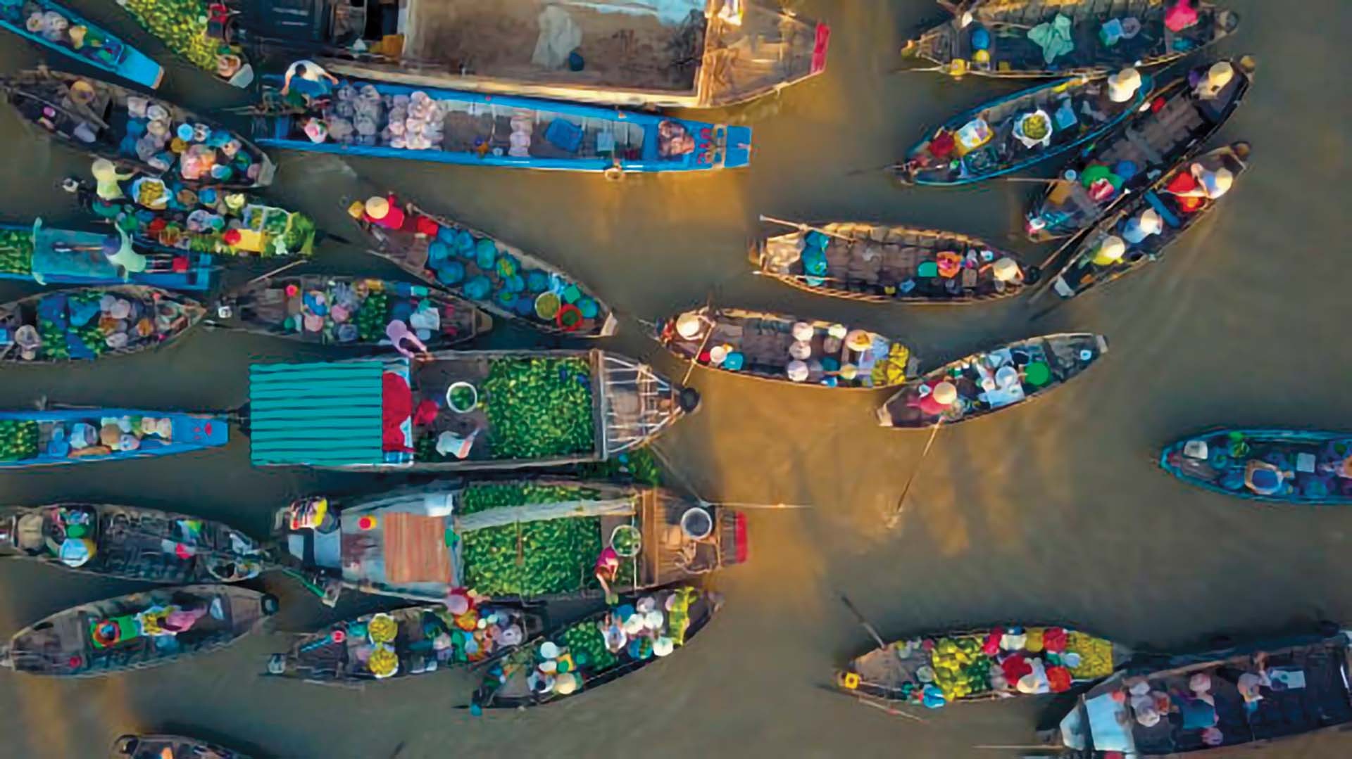 Chợ nổi trên sông Mekong. (Nguồn: Getty Images)