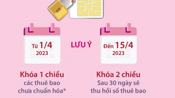 Từ ngày 1/4, thuê bao di động chưa chuẩn hóa thông tin sẽ bị khóa 1 chiều