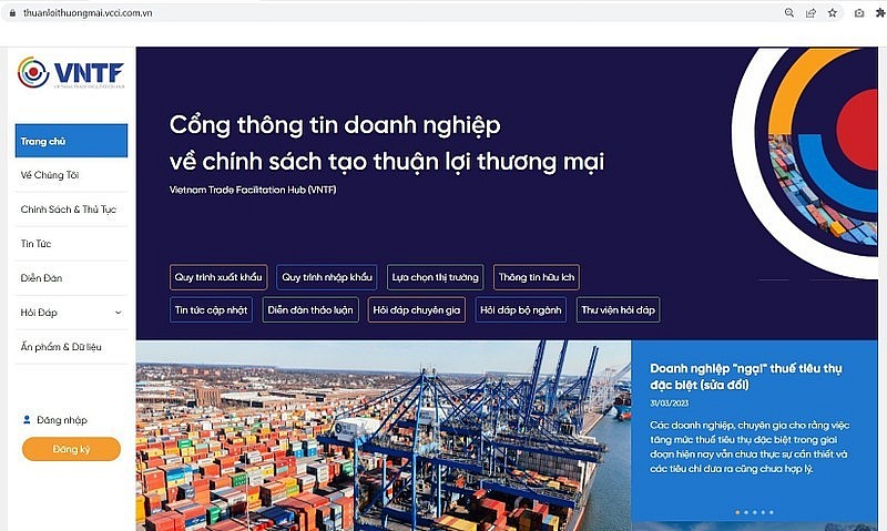 Chính thức vận hành Cổng thông tin doanh nghiệp về chính sách tạo thuận lợi thương mại