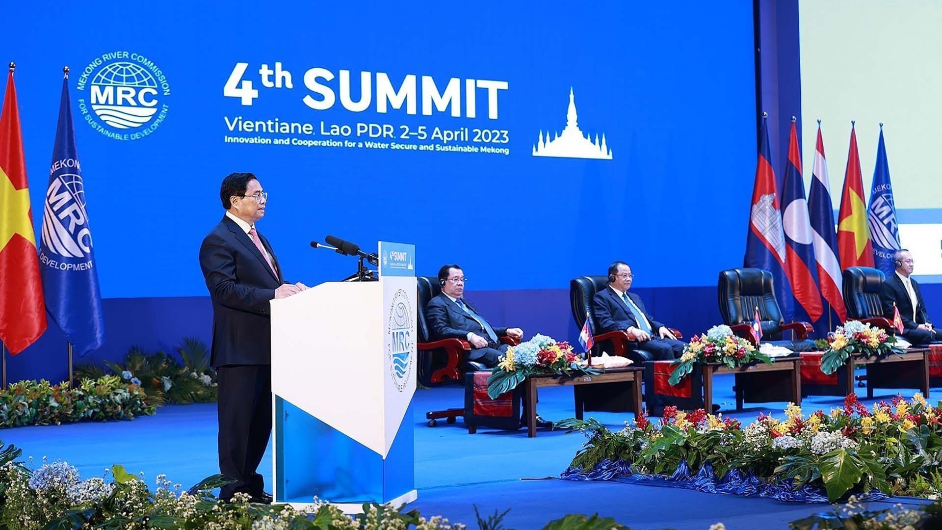 Thủ tướng Phạm Minh Chính dự và phát biểu tại Hội nghị cấp cao Ủy hội sông Mekong quốc tế lần thứ 4