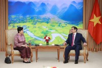 Thủ tướng Phạm Minh Chính tiếp Đại sứ Vương quốc Campuchia Chea Kimtha