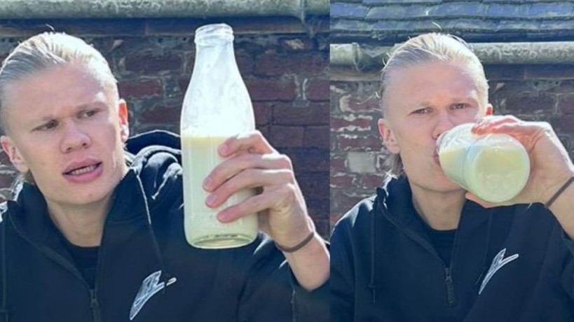 Những hình ảnh Erling Haaland và chai sữa khiến người hâm mộ thích thú