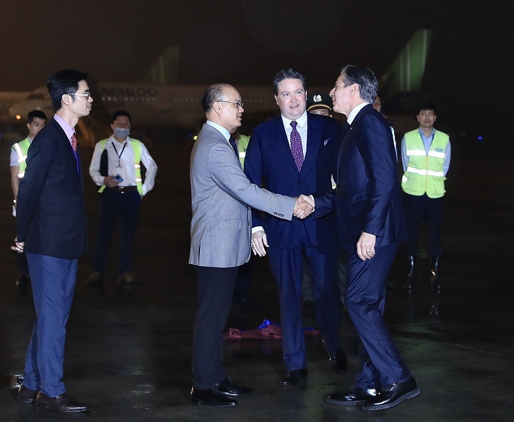 US State Secretary Antony Blinken arrives in Hanoi, starting official visit to Vietnam