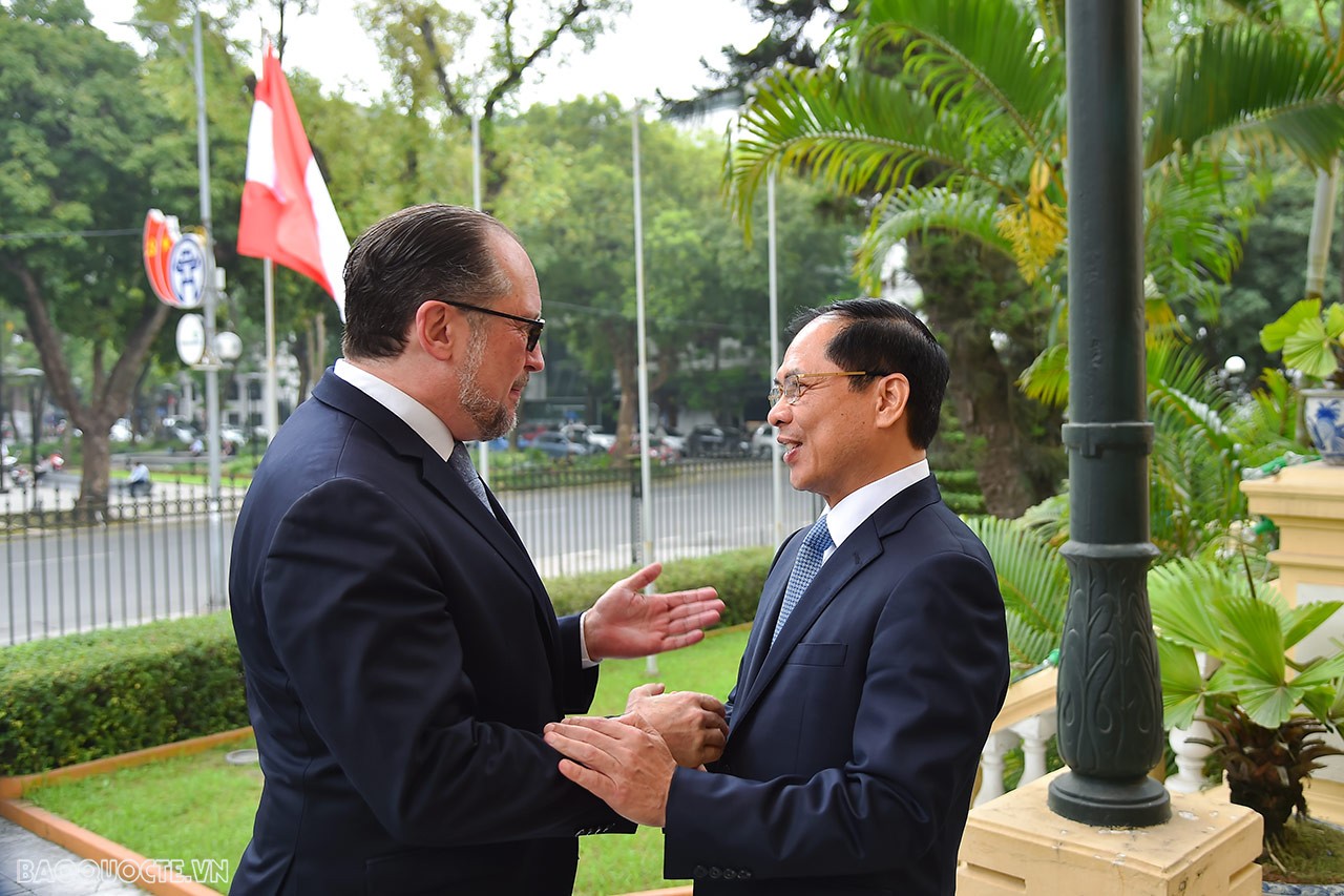 Foreign Minister Bui Thanh Son welcomed Austrian Foreign Minister Alexander Schallenberg Foreign Minister Bui Thanh Son welcomed Austrian Foreign Minister Alexander Schallenberg