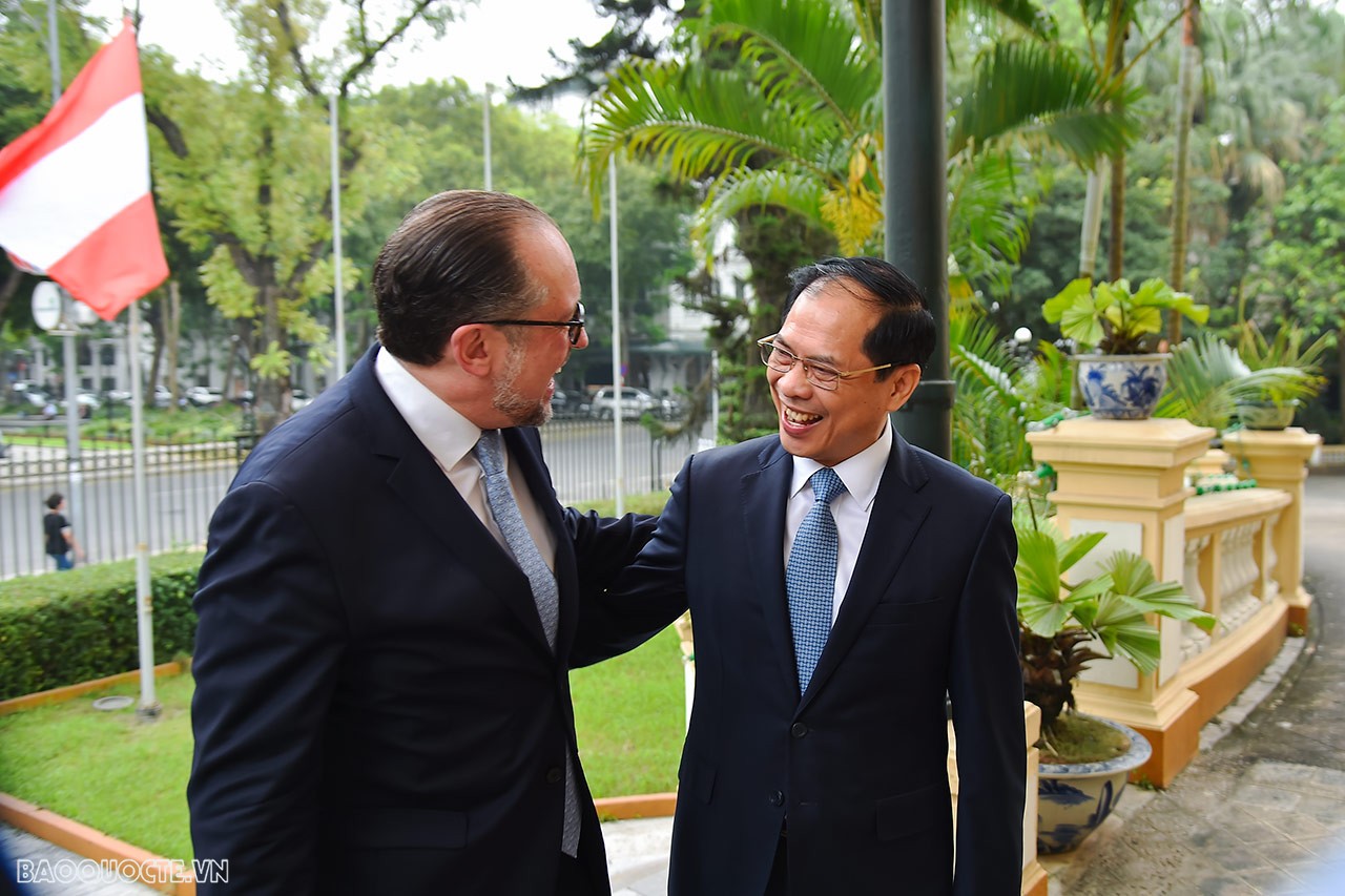 Foreign Minister Bui Thanh Son welcomed Austrian Foreign Minister Alexander Schallenberg Foreign Minister Bui Thanh Son welcomed Austrian Foreign Minister Alexander Schallenberg