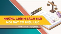 Điểm danh những chính sách mới nổi bật có hiệu lực từ cuối tháng 4/2023