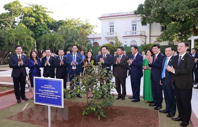 NA Chairman Vuong Dinh Hue meets Vietnamese community in Cuba