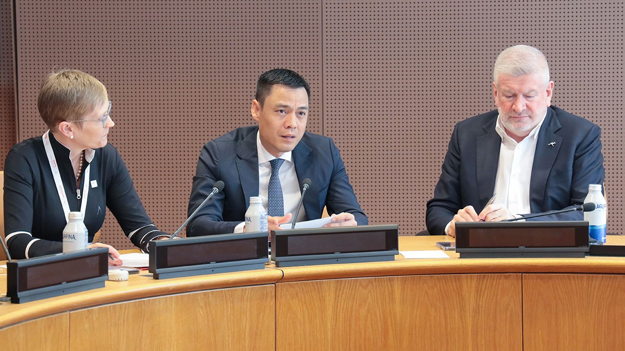 Đại sứ Đặng Hoàng Giang, Trưởng Phái đoàn đại diện thường trực Việt Nam tại sự kiện ra mắt Báo cáo của IFRC về Thảm họa toàn cầu năm 2022.