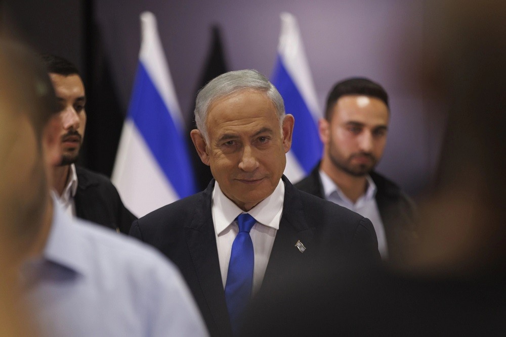 (04.20) Thủ tướng Israel Benjamin Netanyahu đứng trước bài toán cân bằng về bảo đảm an ninh và duy trì nội các. (Nguồn: Bloomberg)